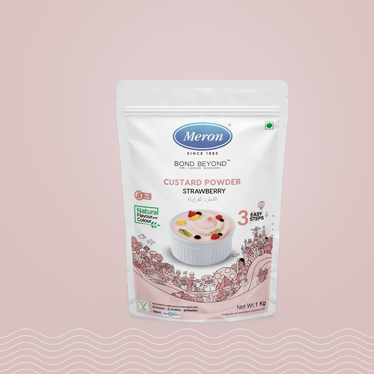 Custard Powder Strawberry - Natural - 1 Kg