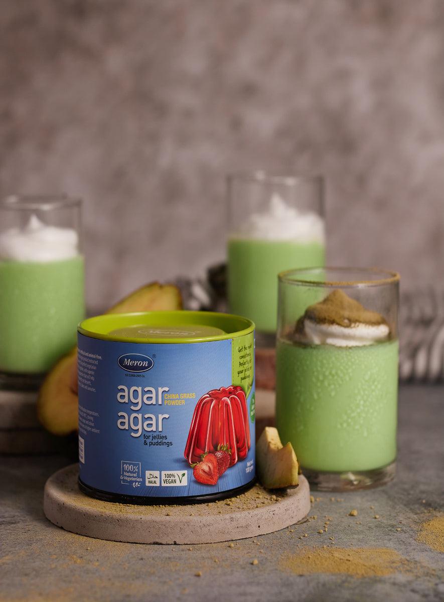 AVOCADO MATCHA PUDDING WITH AGAR AGAR - MeronKart