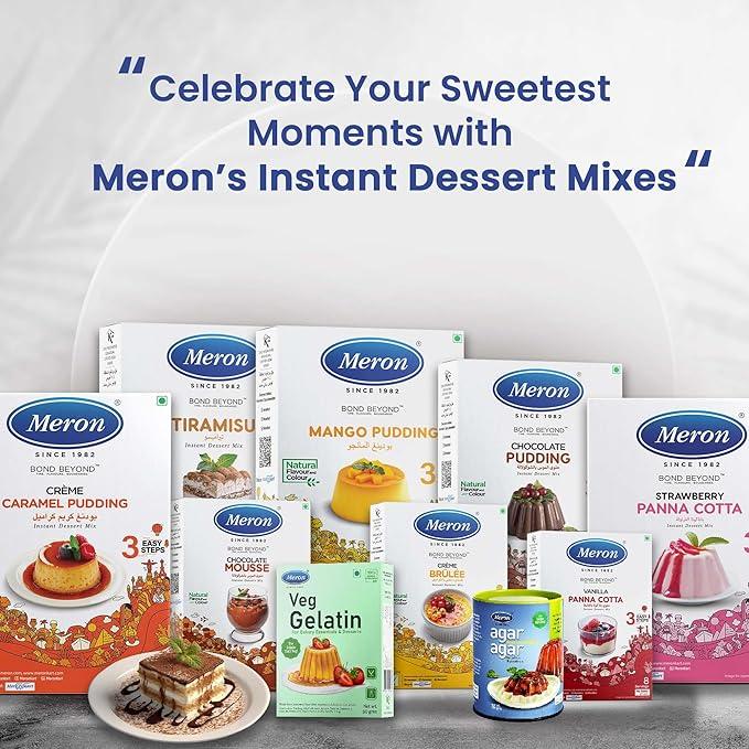 Meron’s Instant Dessert Mix Combos | Tiramisu | Chocolate Pudding | Vanilla Panna Cotta | Natural Flavour & Colour | Preservative-Free | Vegan - MeronKart