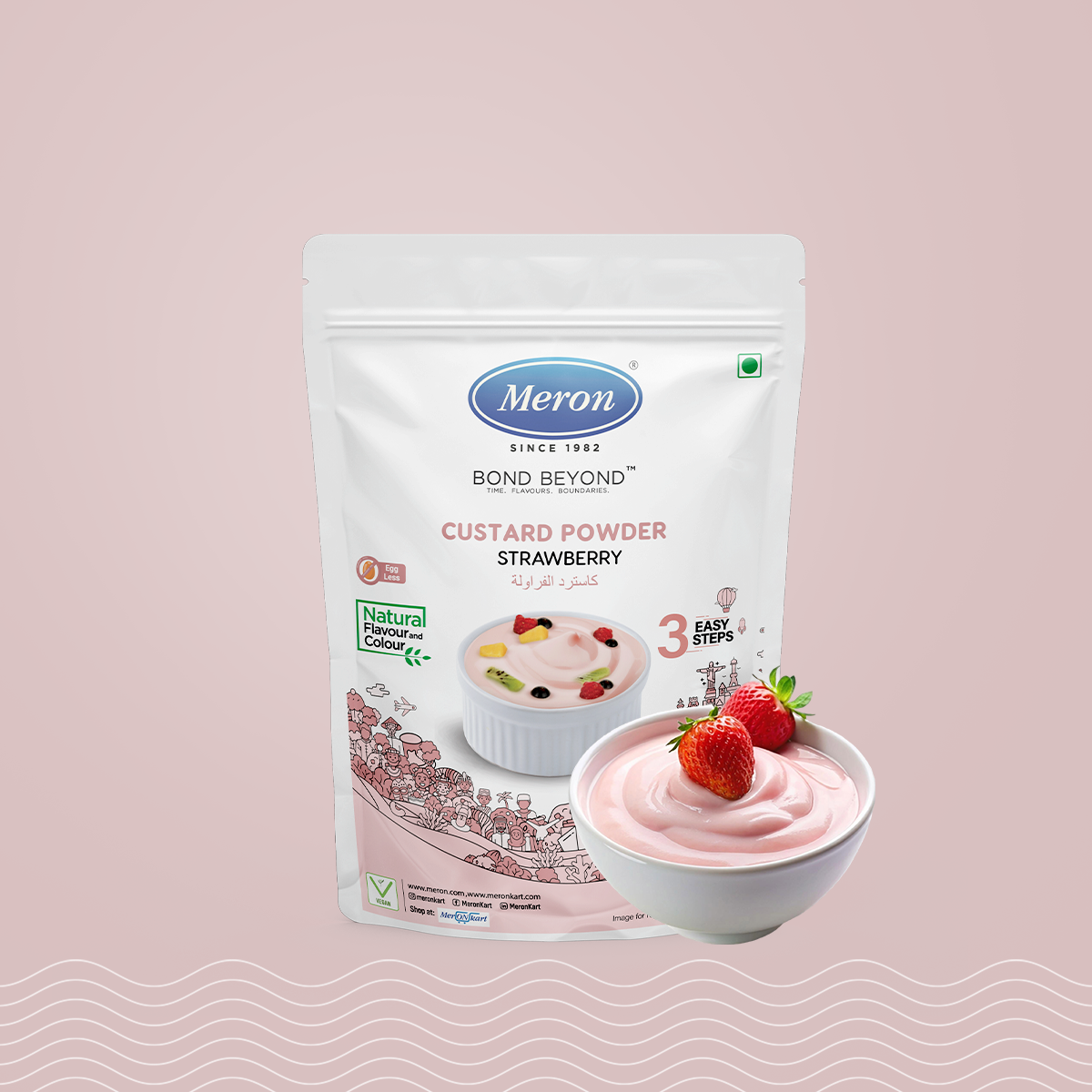 Custard Powder Strawberry  - Natural - 1 Kg