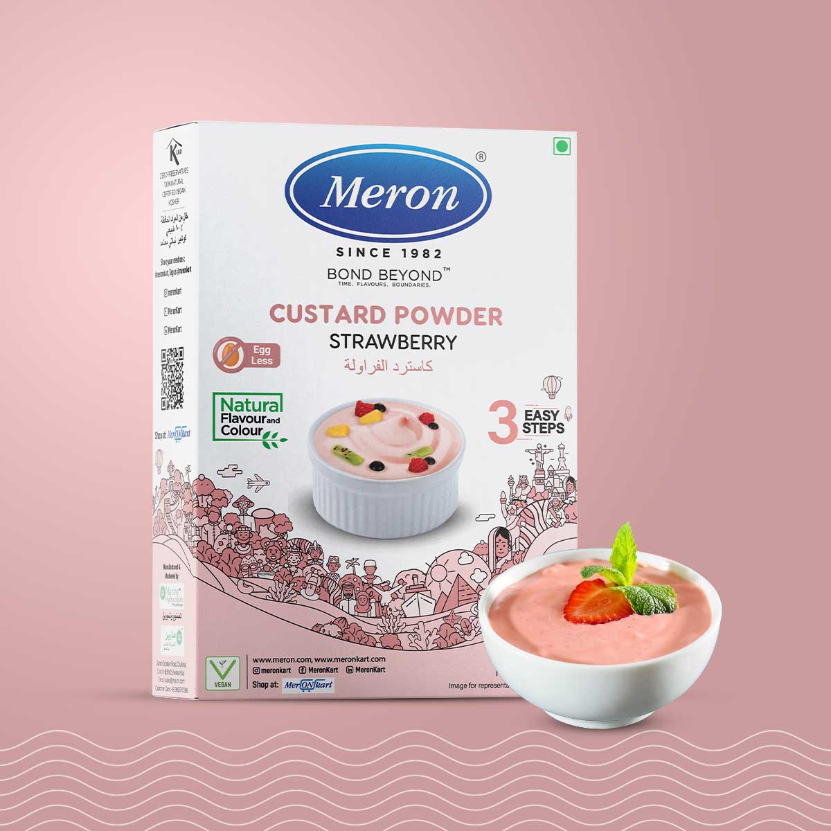 Custard Powder Strawberry -Natural - 100 gm