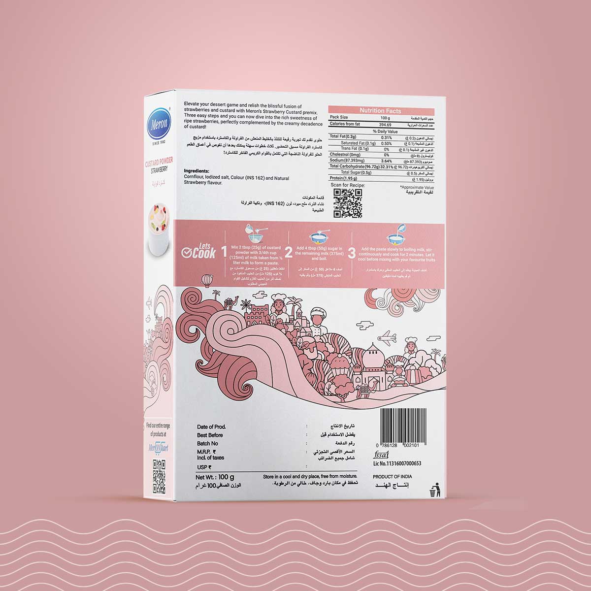 Custard Powder Strawberry -Natural - 100 gm