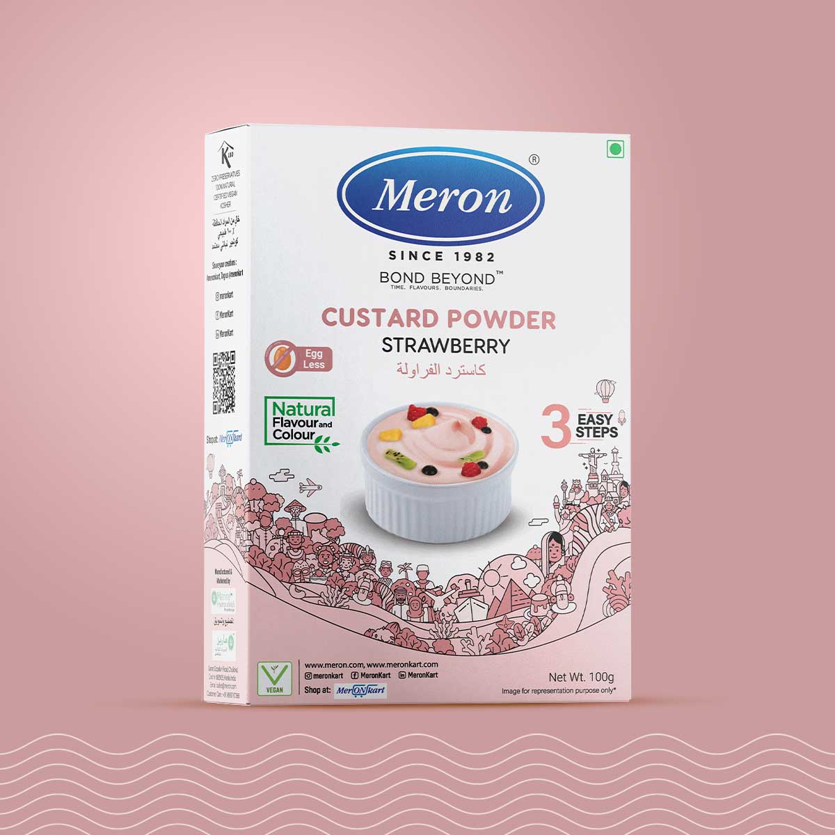 Custard Powder Strawberry -Natural - 100 gm