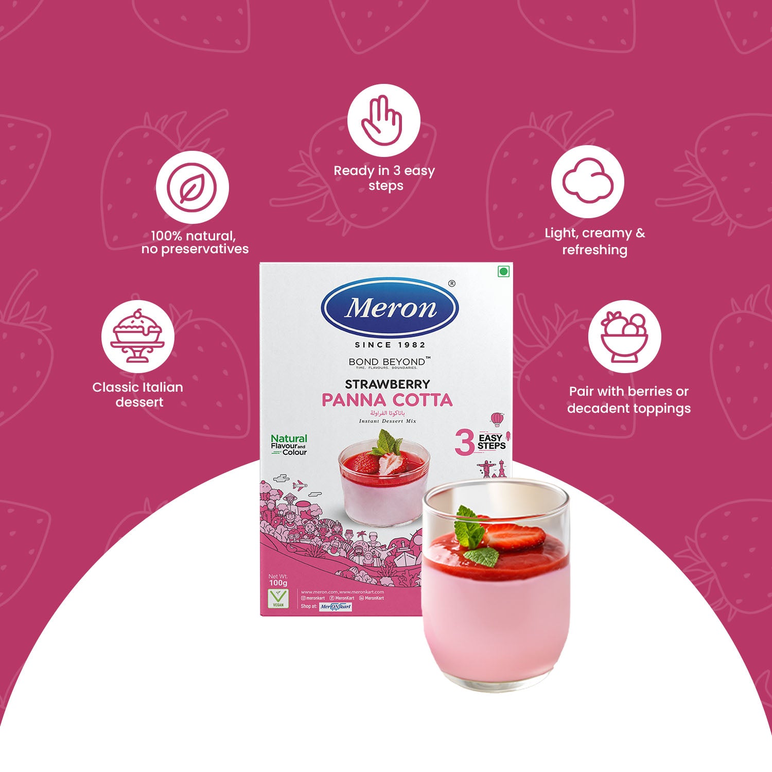 Strawberry Pannacotta - 300 gm