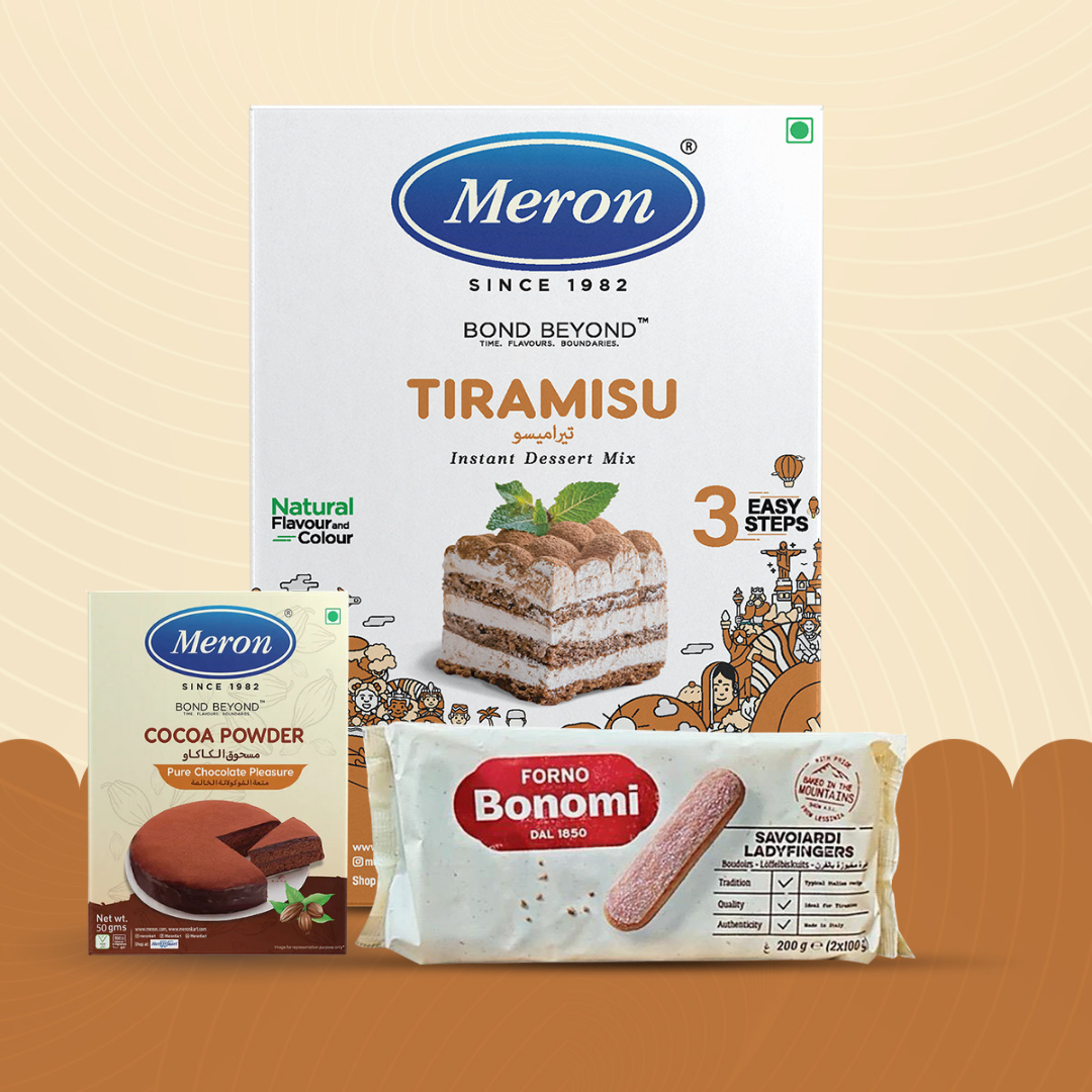Meron’s Tiramisu Combo: Tiramisu Mix + Ladyfingers + Cocoa powder