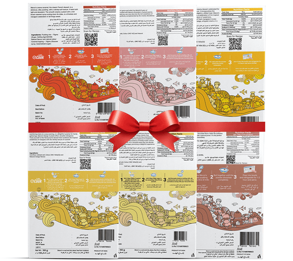 Pack of 6 Caramel Pudding Chocolate Pudding Mango Pudding Stra