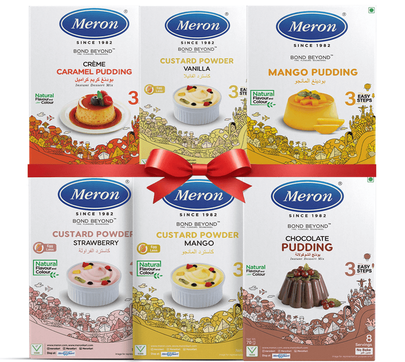 Pack of 6 Caramel Pudding Chocolate Pudding Mango Pudding Stra