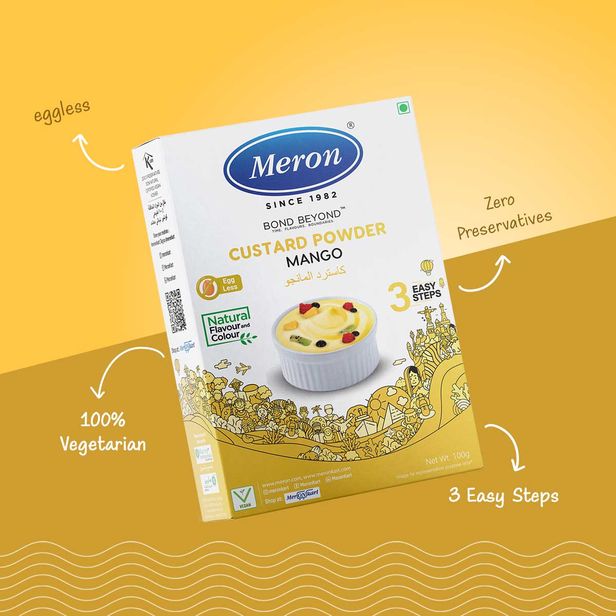 Custard Powder Mango -Natural - 100 gm